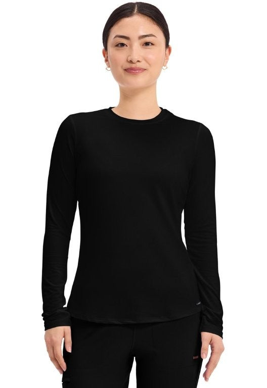 CHEROKEE BASIC LONG SLEEVE UNDERSCRUB KNIT TOP