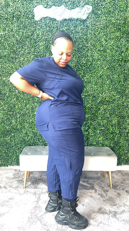 Super Stretch Plus V-neck Jogger Set