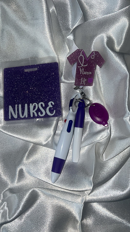 Nurse life badge reel holder