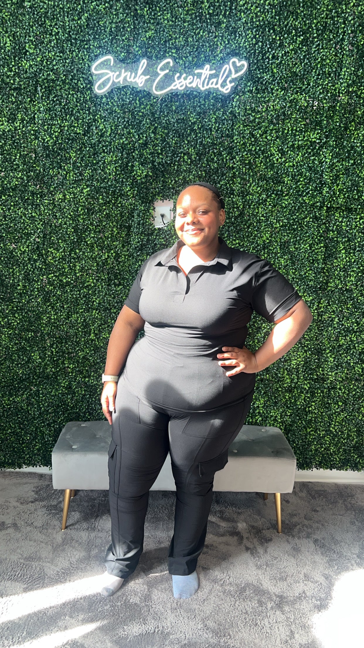 Luxe Stretch Collared Cargo Pocket Scrub Set