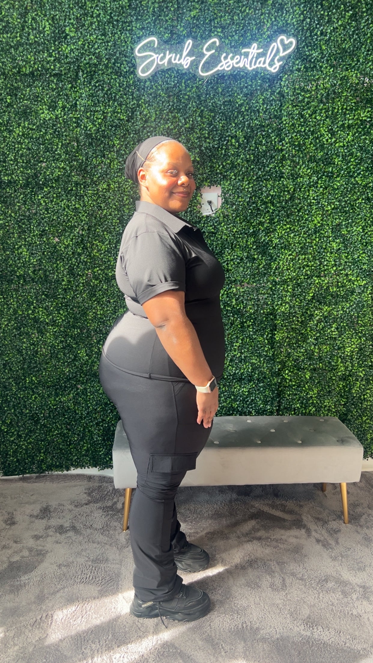 Luxe Stretch Collared Cargo Pocket Scrub Set