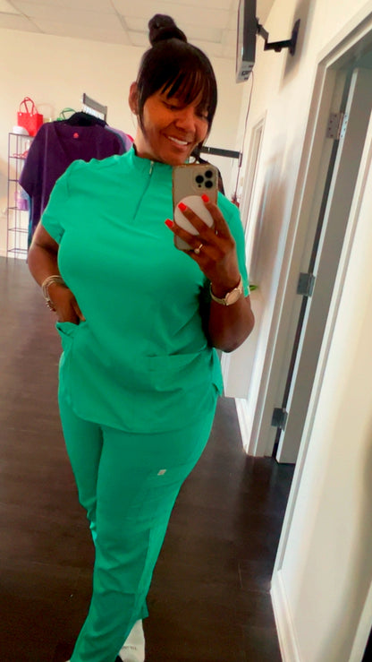 Scrub Essentials Zippered Top straight leg scrubs