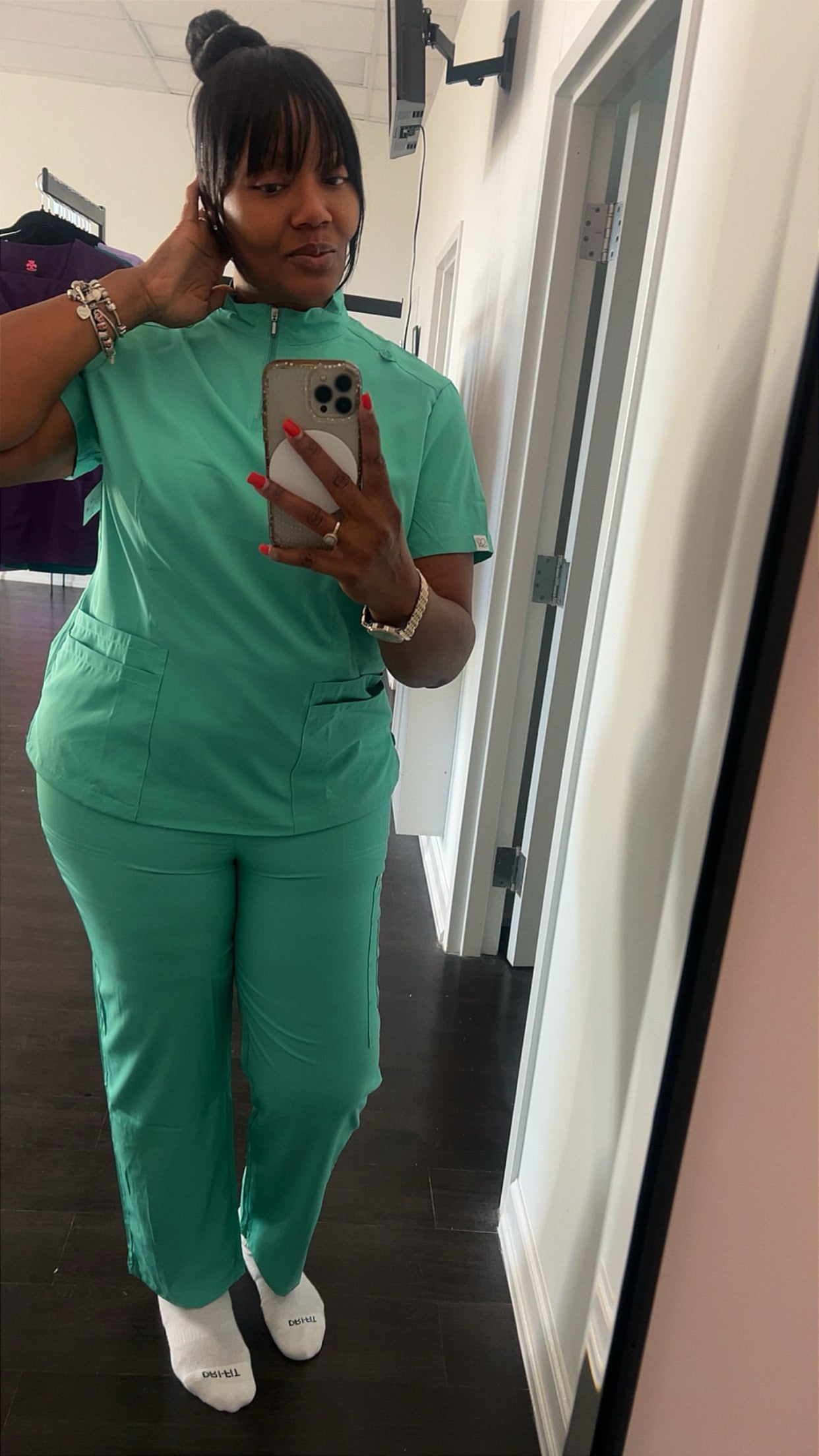 Scrub Essentials Zippered Top straight leg scrubs