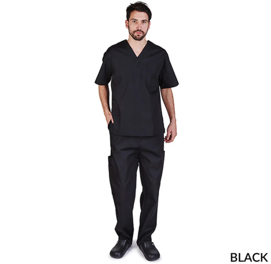MEN SOLID V-NECK SCRUBS - Scrub Essentials 