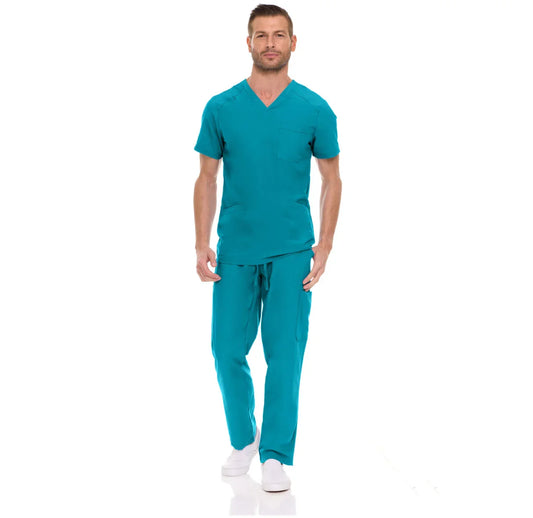 Men V-neck straight leg scrub set - Scrub Essentials 