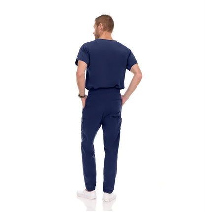 Men's Set V-Neck Tuck In Top & Tapered Leg Scrub Pant - Scrub Essentials 